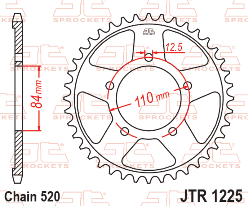 Corona JT 1225, 36 dientes, acero