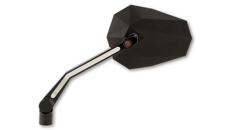 Retrovisor de manillar HIGHSIDER pro Stealth -X4 - con intermitentes LED y luz de posición - negro - Pareja