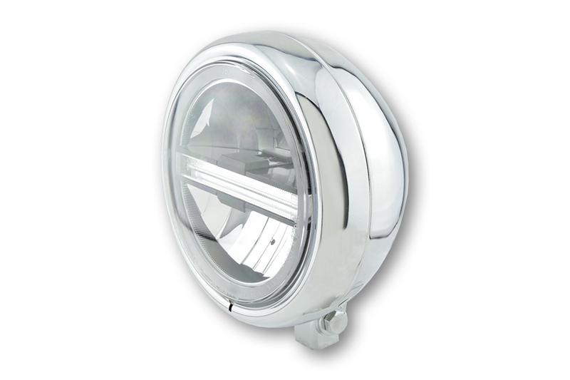 Faro delantero LED HIGHSIDER pro Pecos Type 6 - 5 3/4 inch - cromado - 1 pieza