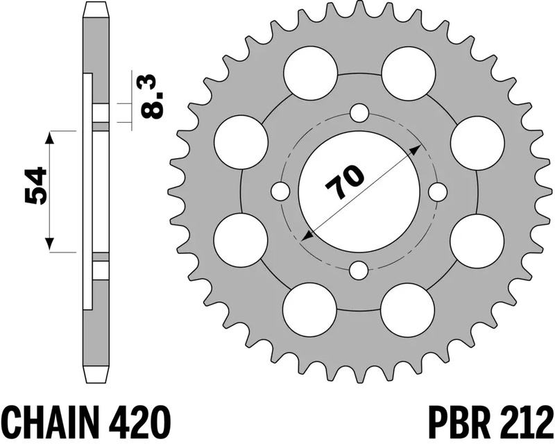 Corona PBR acero C45 estándar 212 - 420