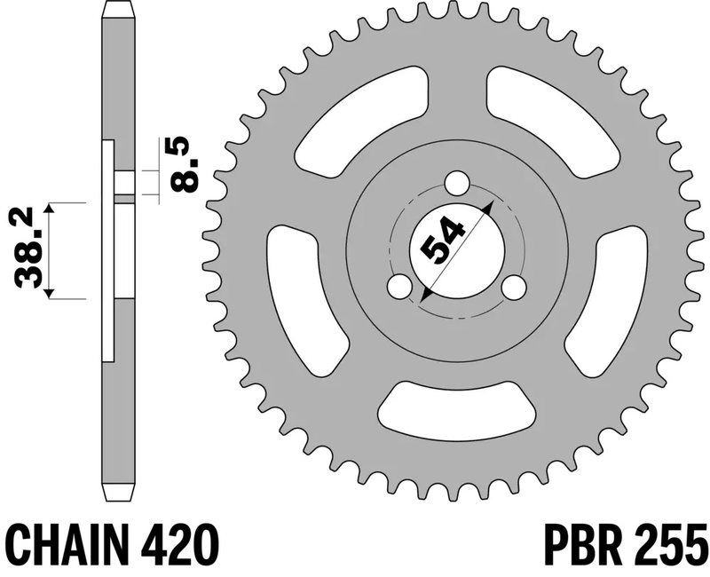 Corona PBR acero C45 estándar 255 - 420