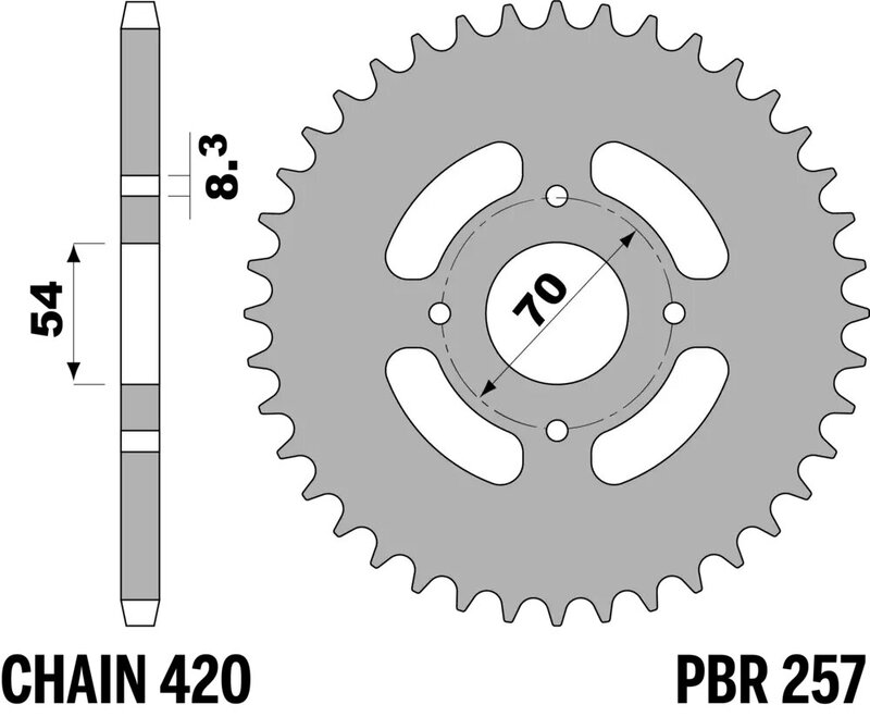 Corona PBR acero C45 estándar 257 - 420