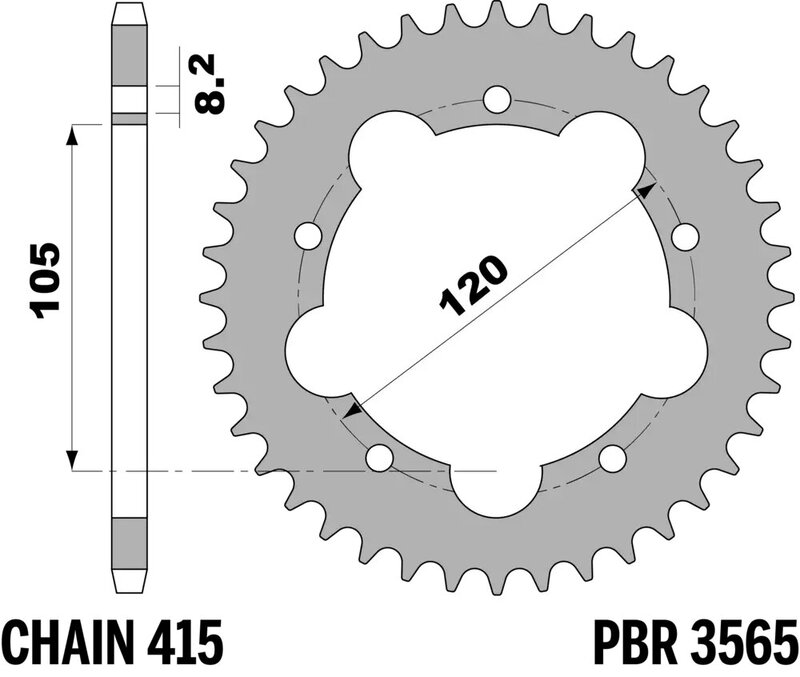 Corona PBR acero C45 estándar 3565M - 420