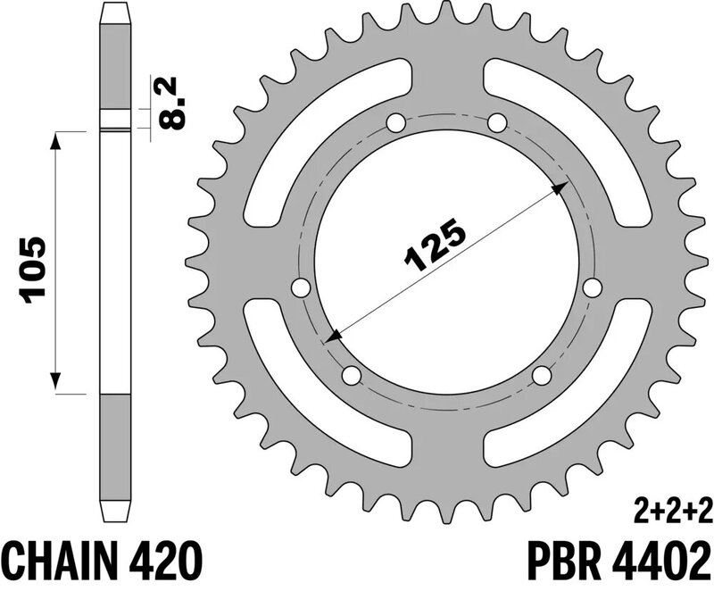 Corona PBR acero C45 estándar 4402 - 420