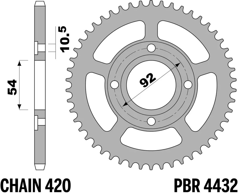Corona PBR acero C45 estándar 4432 - 420