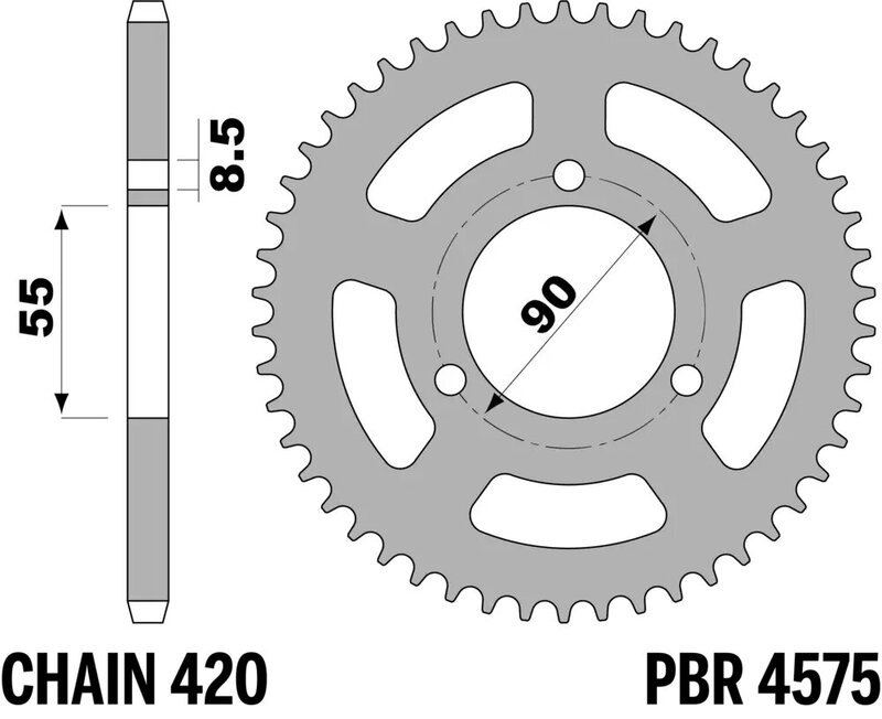 Corona PBR acero C45 estándar 4575 - 420