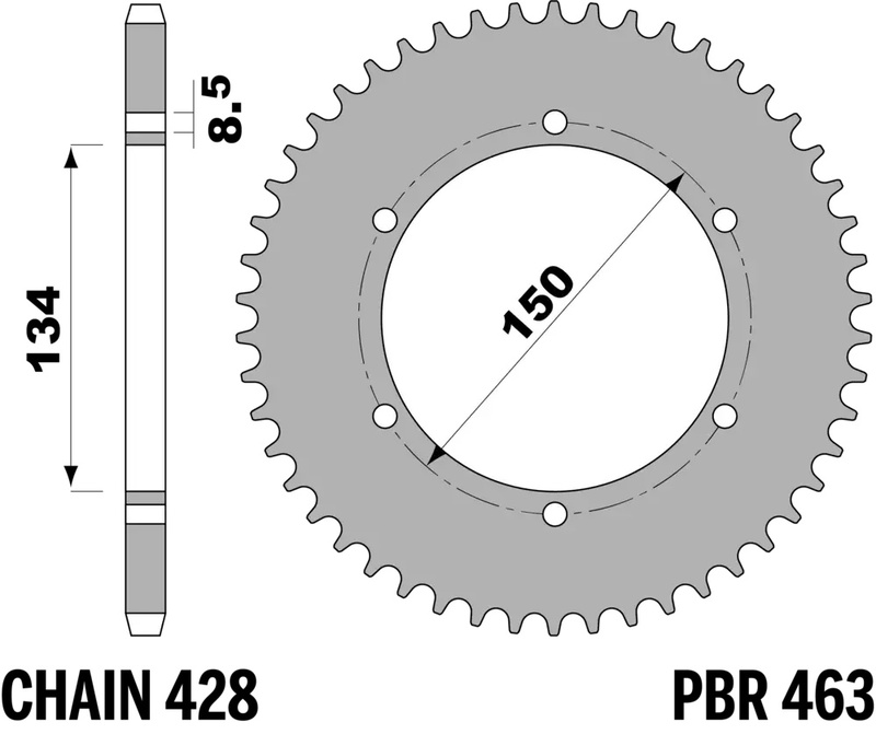 Corona PBR acero C45 estándar 463 - 428