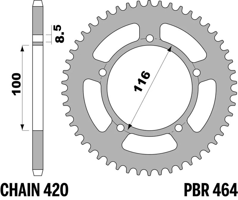 Corona PBR acero C45 estándar 464 - 420