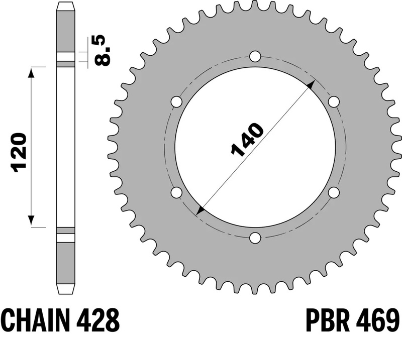 Corona PBR acero C45 estándar 469 - 428