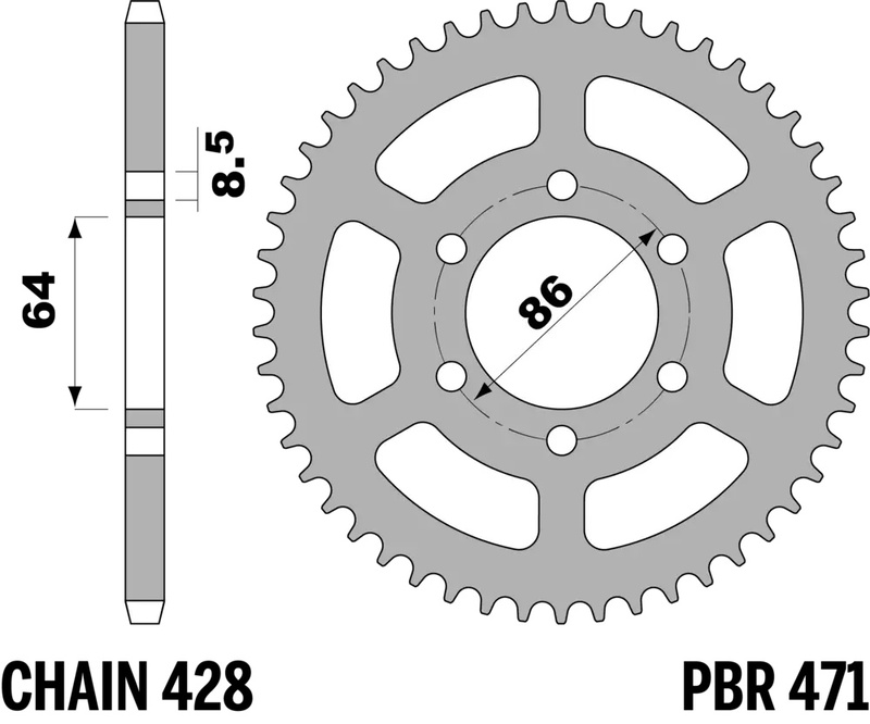 Corona PBR acero C45 estándar 471 - 428
