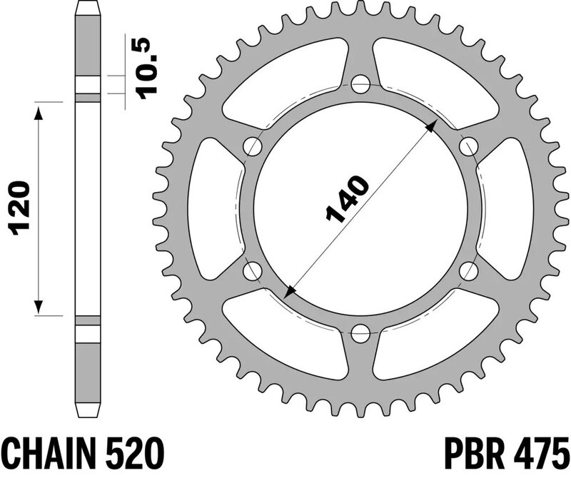 Corona PBR acero C45 estándar 475 - 520