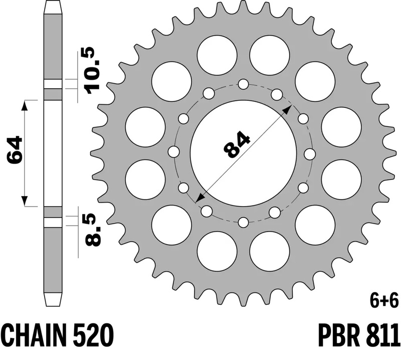 Corona PBR acero C45 estándar 811 - 520