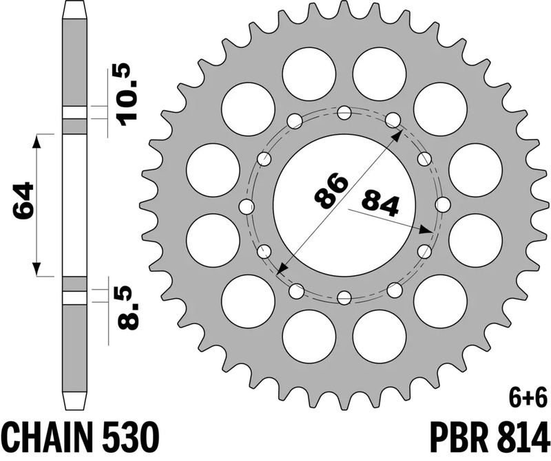 Corona PBR acero C45 estándar 814 - 530