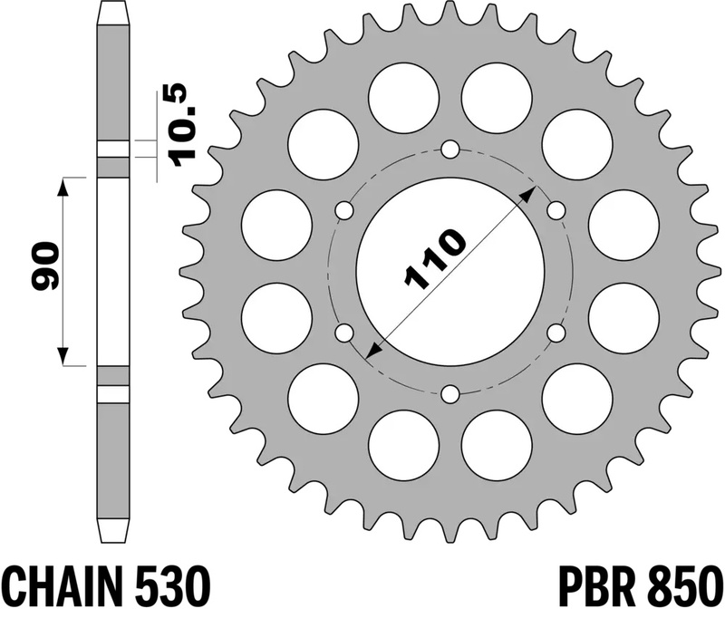 Corona PBR acero C45 estándar 850 - 530