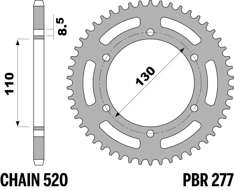 Corona PBR acero C45 estándar 277 - 520