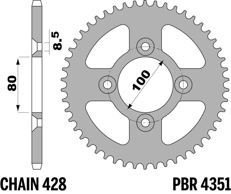 Corona PBR acero C45 estándar 4351 - 428