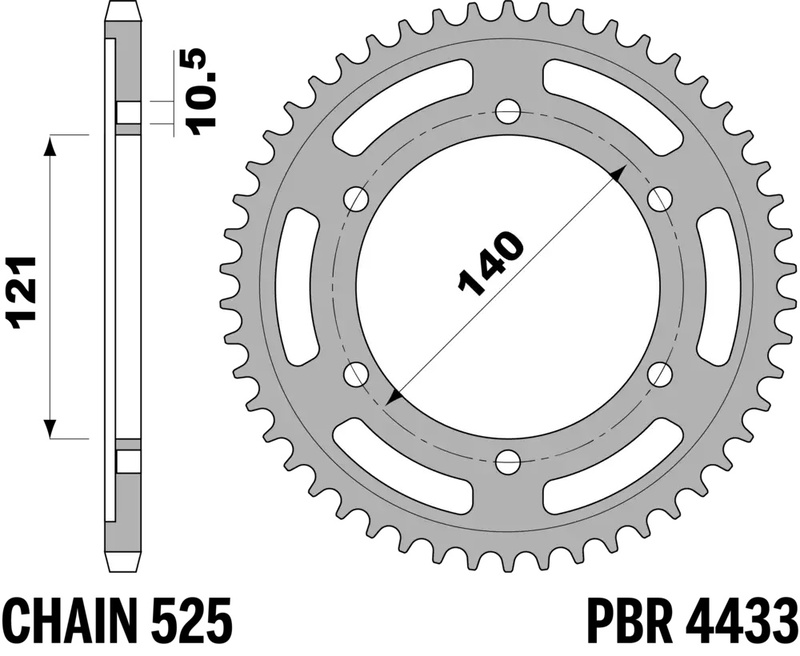 Corona PBR acero C45 estándar 4433 - 525