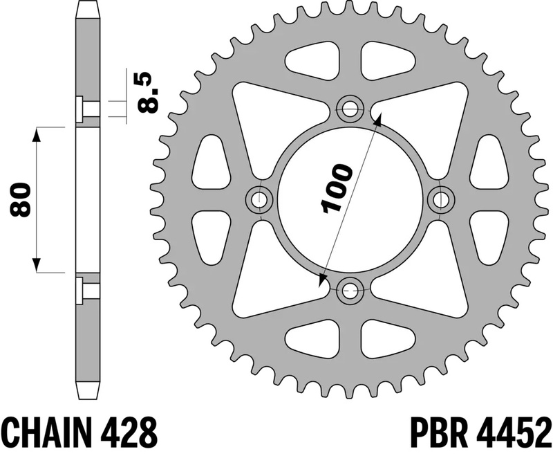 Corona PBR acero C45 estándar 4452 - 428