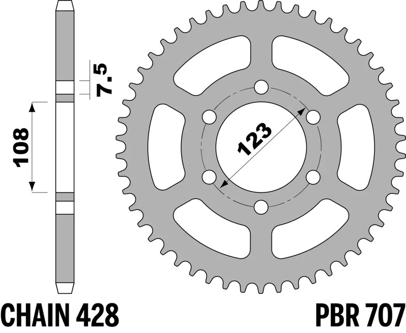 Corona PBR acero C45 estándar 707 - 428