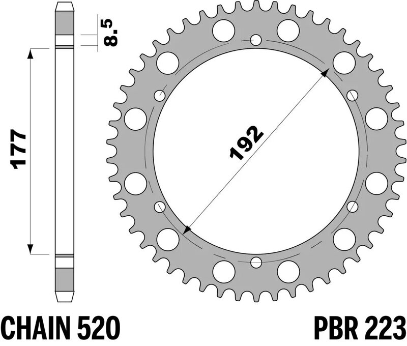 Corona PBR aluminio ultra-light 223 - 520