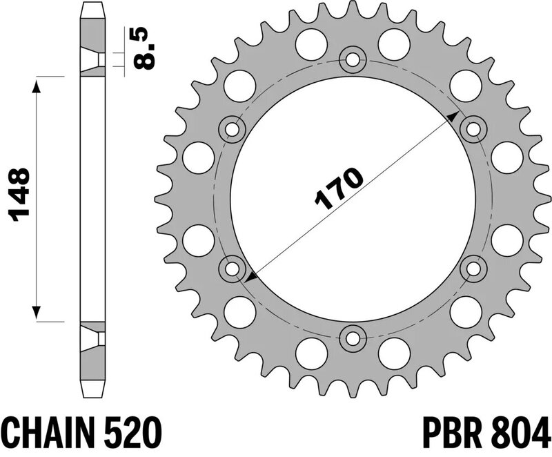 Corona PBR aluminio ultra-light 804 - 520