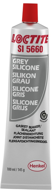 Sellador de silicona LOCTITE SI 5660 resistente al agua/glicol gris - Tubo 100ml