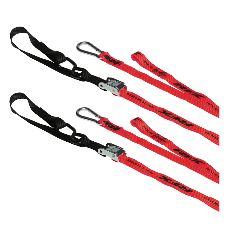 Correas de amarre RFX Race Series  con bucle adicional y clip de mosquetón - rojo/negro
