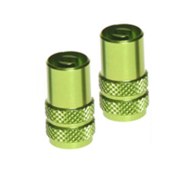 Tapas de válvula RFX Sport Series con llave de válvula 2 uds - verde