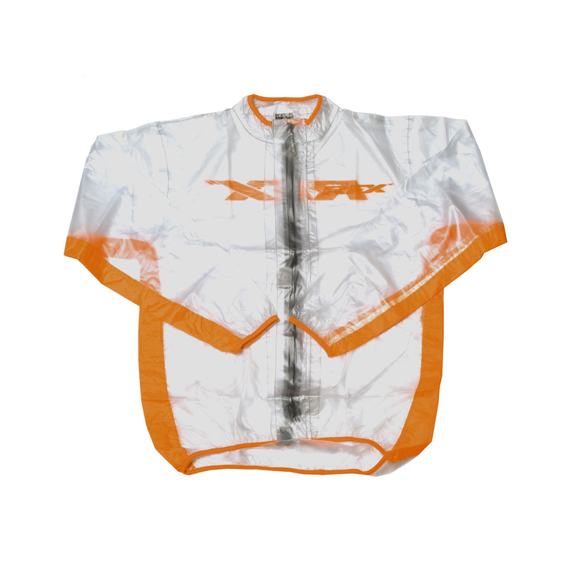 Chaqueta impermeable RFX Sport Series, talla joven S - transparente/naranja / 6- 8