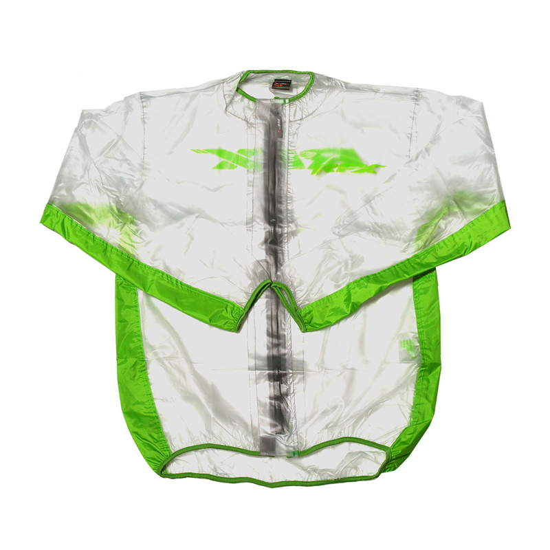 Chaqueta impermeable RFX Sport Series, talla adulto M - transparente/verde