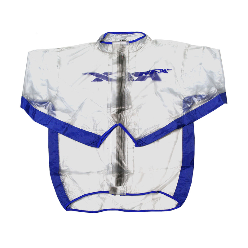 Chaqueta impermeable RFX Sport Series, talla adulto XL - transparente/azul