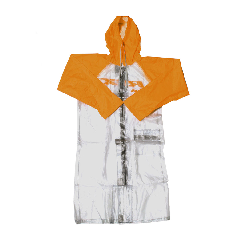 Impermeable RFX Race Series largo, talla adulto grande - transparente/naranja