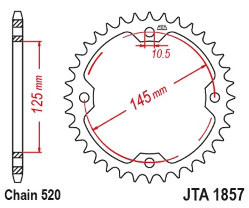Corona de aluminio JT SPROCKETS 1857 - 520