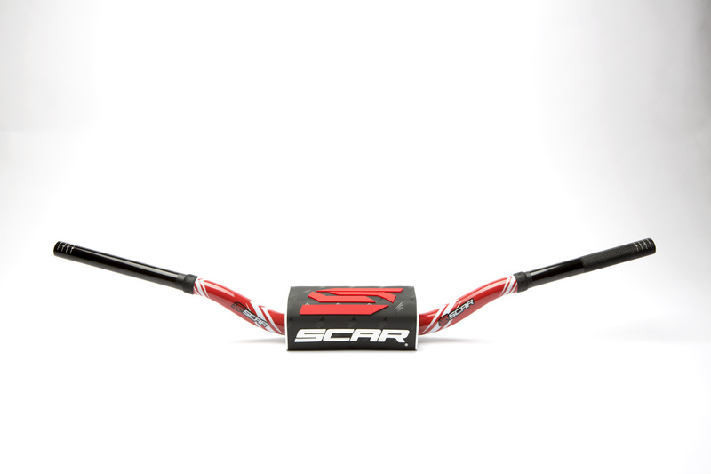 Manillar SCAR O² Color RC High Mini 65/85 Ø28,6mm - Rojo / Protector negro