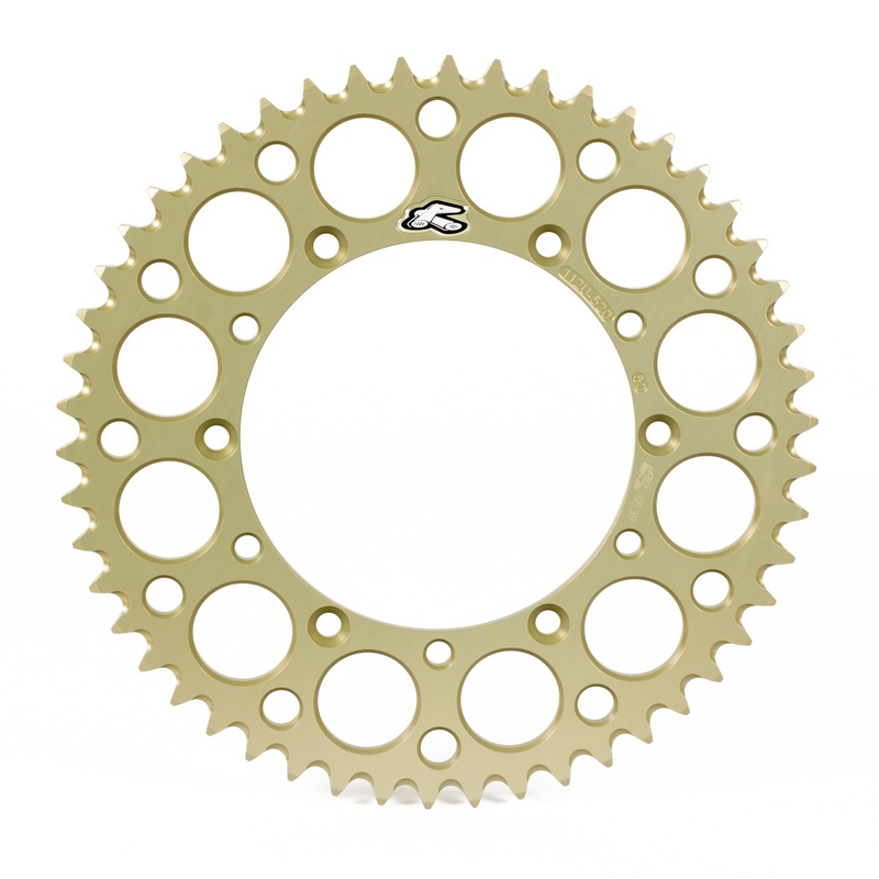 Corona RENTHAL aluminio ultraligera autolimpiable 123U - Paso 520 - Hard Anodized Limited Edition