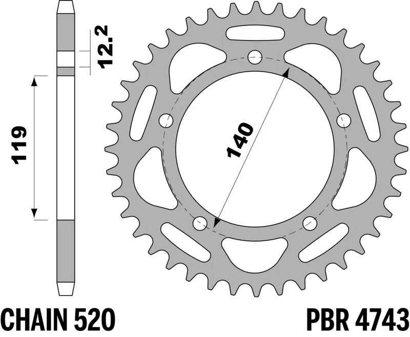 Corona PBR aluminio ultra-light anodizado 4743 - 520