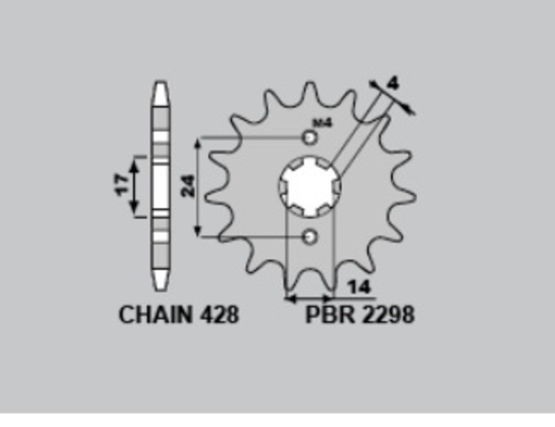 Piñón PBR acero estándar 2298 - 428