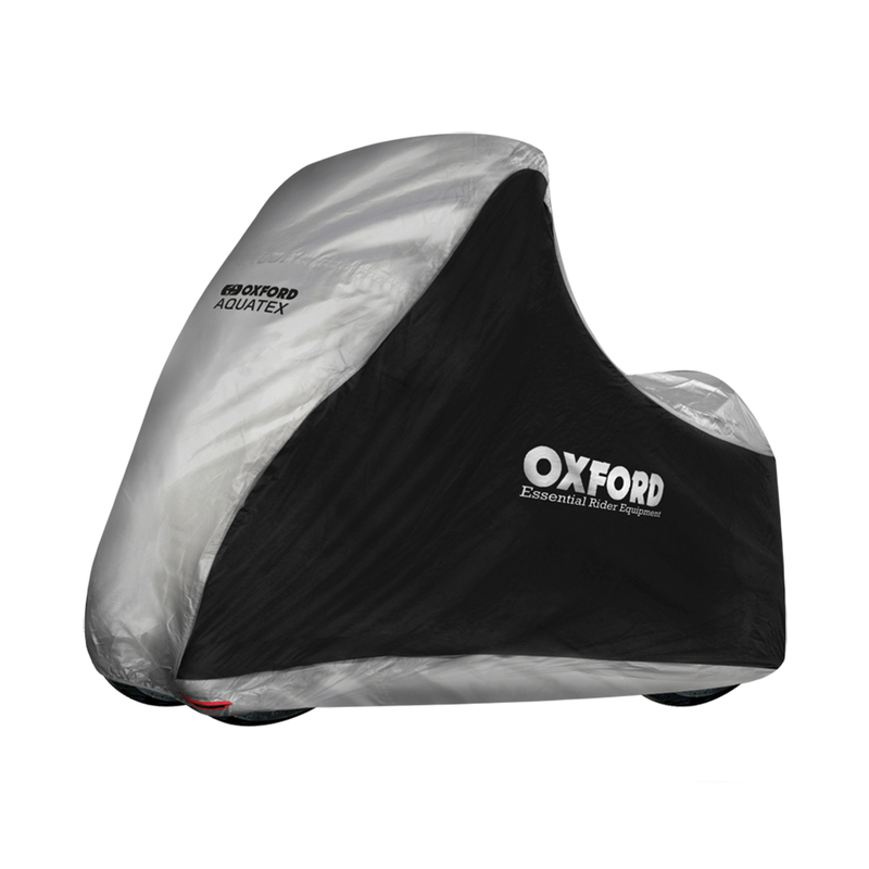 Funda de moto para exterior OXFORD Aquatex - Maxi Scooter 3 ruedas - Negro / Plata - Universal