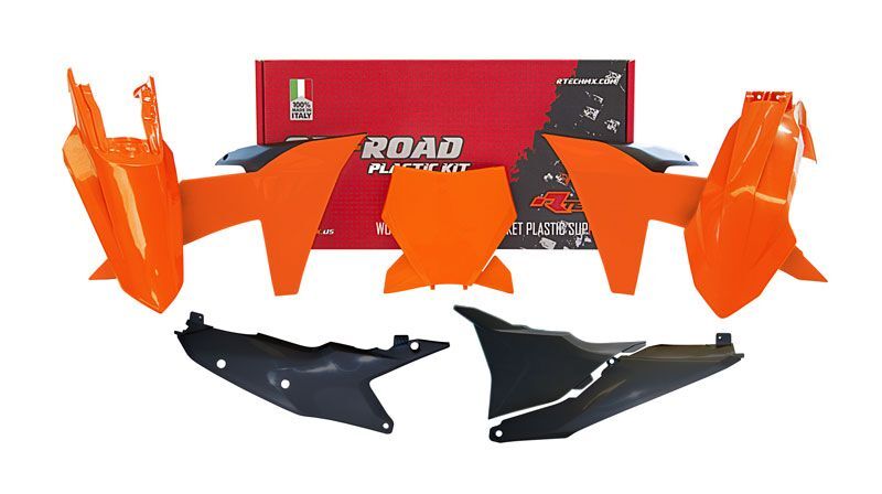 Kit de plástica RACETECH (6 pcs ) - Naranja / Negro