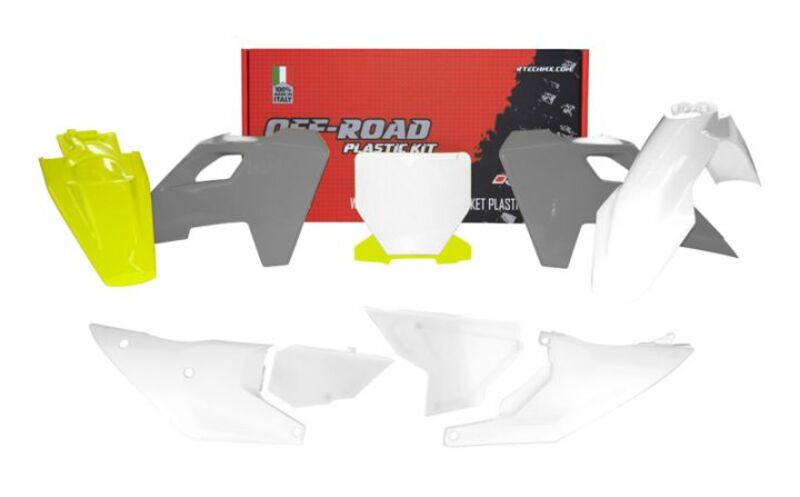Kit de plástica RACETECH (7 pcs) - Blanco / Gris