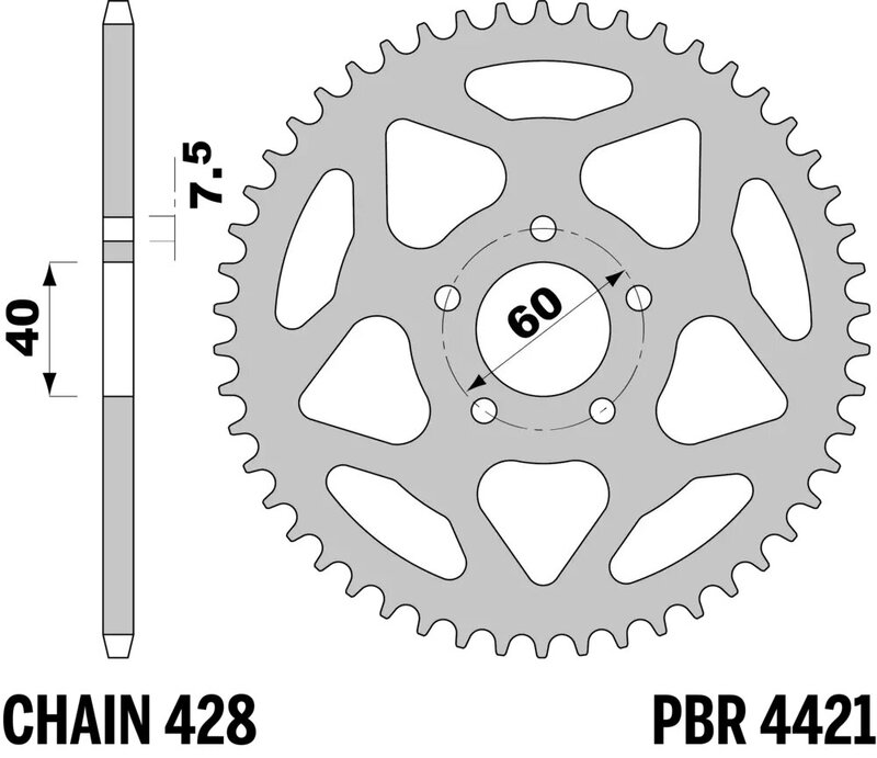 Corona PBR acero C45 estándar 4421 - 428