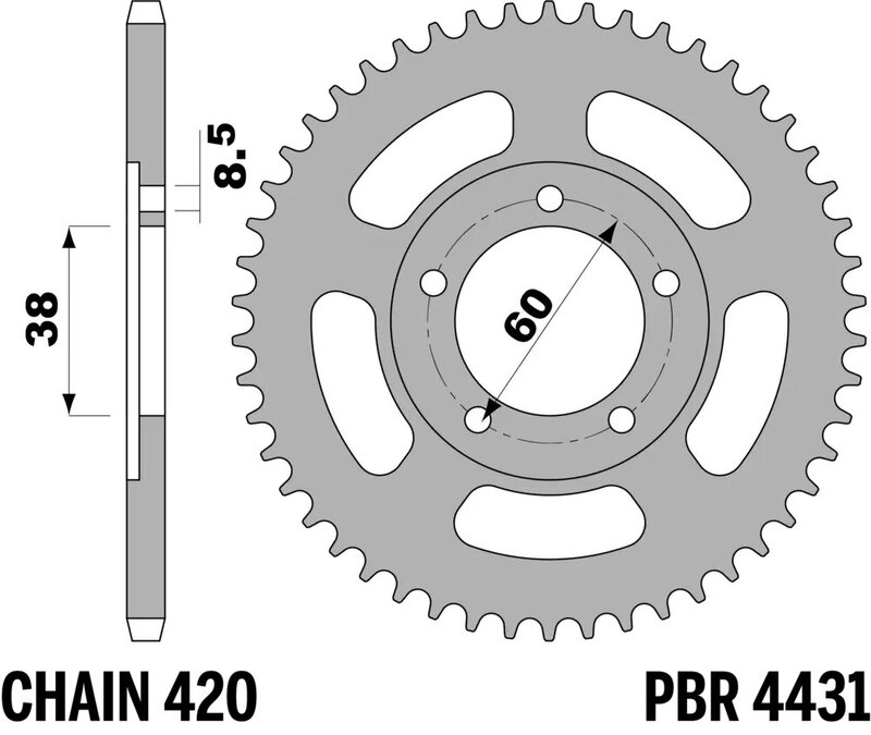 Corona PBR acero C45 estándar 4431 - 420