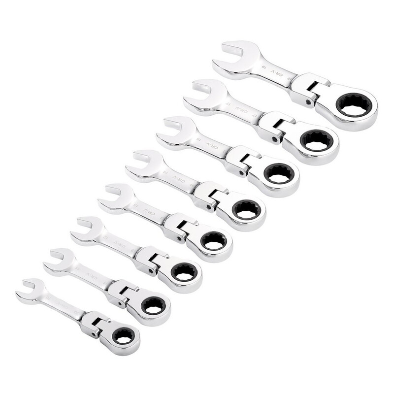 Juego de llaves combinadas métricas con carraca abatible DRAPER Hi-Torq® - 8 pcs