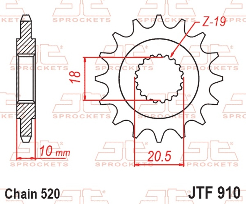 Piñón JT SPROCKETS acero estándar - 910 - 520