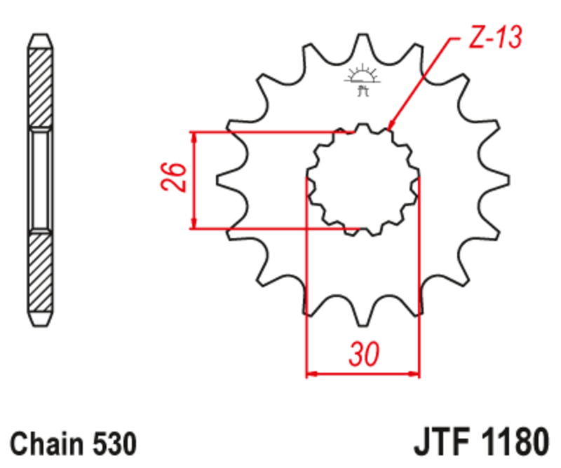 Piñón con goma anti-ruido JT SPROCKETS acero 1180 - 530