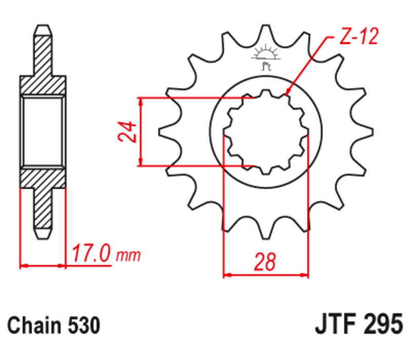 Piñón con goma anti-ruido JT SPROCKETS acero 295 - 525