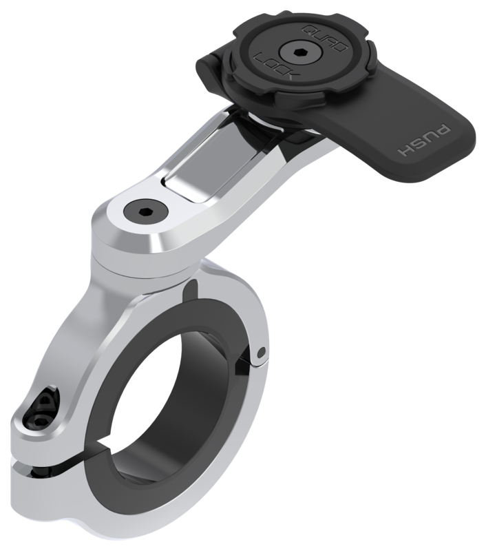 Soporte de smartphone para manillar QUAD LOCK Pro Chrome - Largo / Fatbar / Special Custom