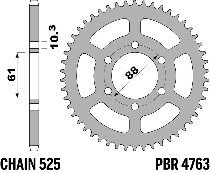Corona PBR acero C45 estándar 4763 - 525