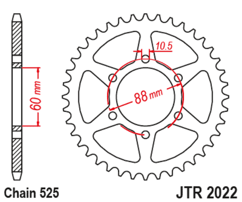 Corona JT SPROCKETS acero estándar 2022 - 525