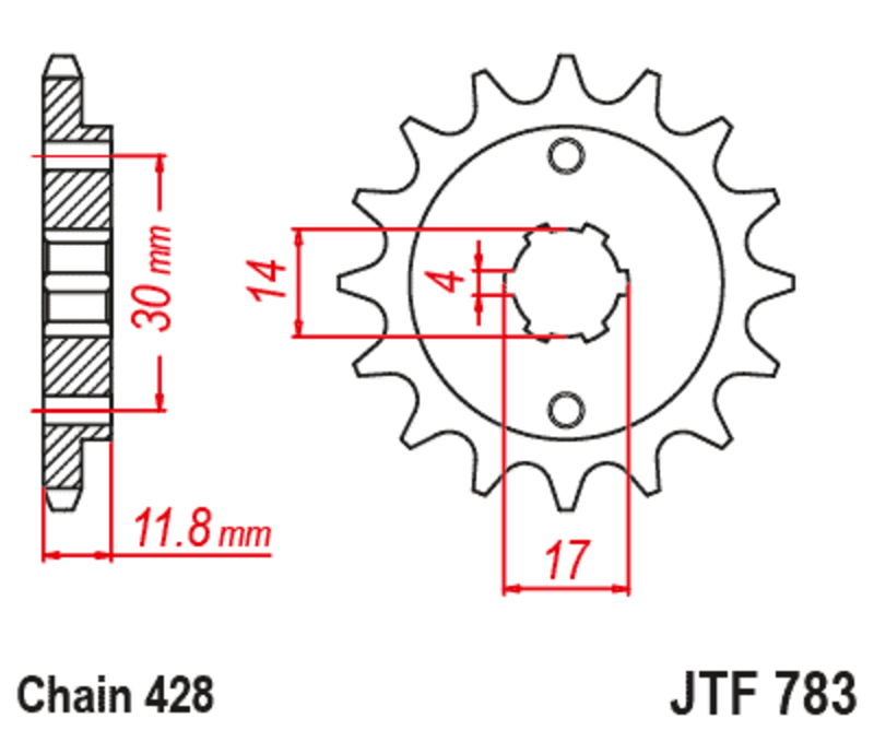 Piñón JT SPROCKETS acero estándar 783 - 428